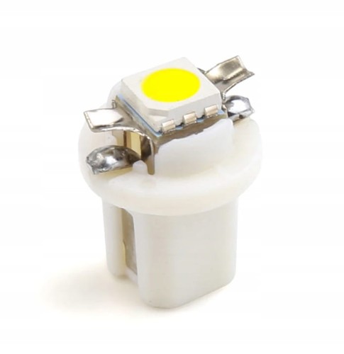 LED R-5 12V, 1-LED 5050, biała, z oprawką B 8.5D