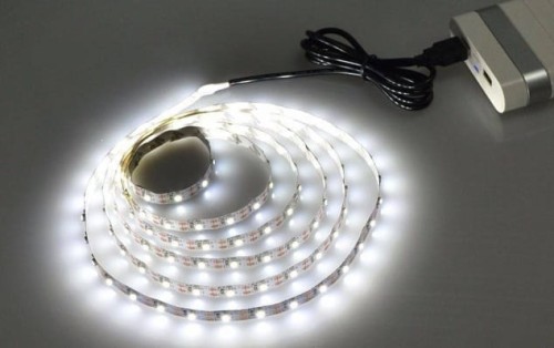 Sznur LED 5050, 1m, 5V USB, barwa biała zimna