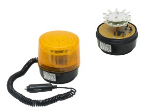 Sygnalizator optyczny LED 12V, magnes, pomarańczowy