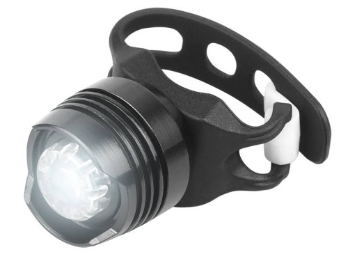 Lampka rowerowa przód LED 1W z opaską silikonową