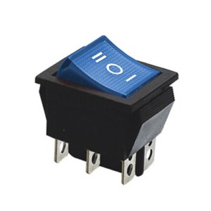Przełącznik RS203-6C3B, 250V/15A podświetlany, niebieski, ON-OFF-ON