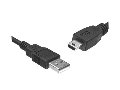 Kabel USB wtyk A - mini USB 1,5m, czarny