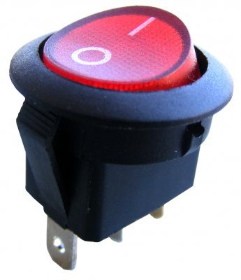 Przełącznik SW-01DC, 12V, podświetlany, czerwony