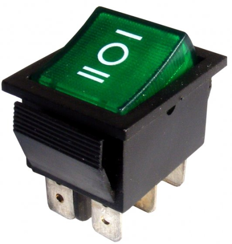 Przełącznik SW-IRS-203DC, 12V/20A, 6-pin, 3 pozycje, zielony