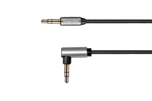 Kabel Jack/Jack 3,5mm, 1m kątowo-prosty sprężynka Kruger&Matz