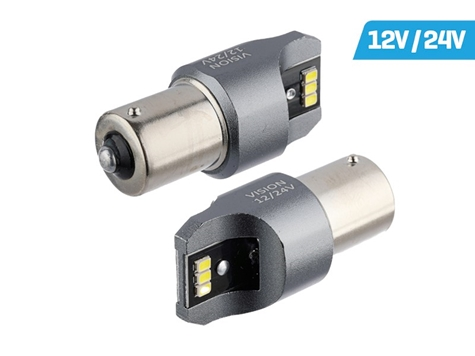 LED BA15S, P21W, 12/24V, 6x 3020, CANBUS, Nonpolar, biała, 2szt VISION