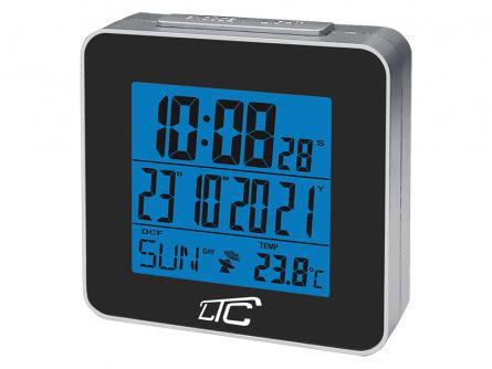 Zegar budzik z termometrem sterowany radiowo czarny STP04C LX