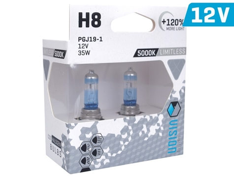 Żarówka samochodowa H8/12V, 35W, PGJ19-1 + 120% Limitless, 2szt. VISION