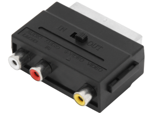 Przejście euro - 3x cinch z przełącznikiem (SCART - 3x RCA)