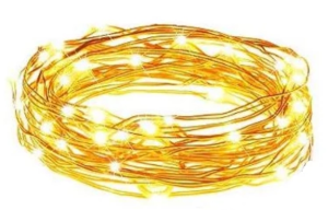 Lampki LED 10, drucik, białe ciepłe, na baterie