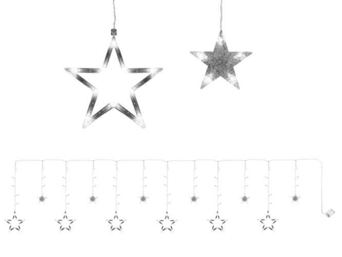 Kurtyna LED gwiazdy, zimny biały, na baterie