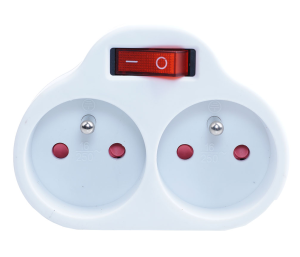 Rozgałęźnik sieciowy Z-8 z wyłącznikiem, 2 gniazda