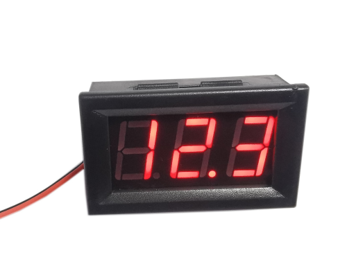 Panelowy woltomierz LED 5-120V DC, czerwony