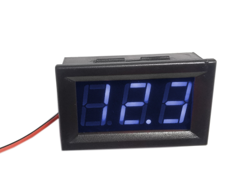 Panelowy woltomierz LED 5-120V DC, niebieski