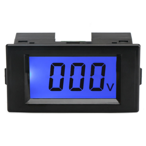 Amperomierz panelowy LCD 20A czarny, podświetlenie niebieskie