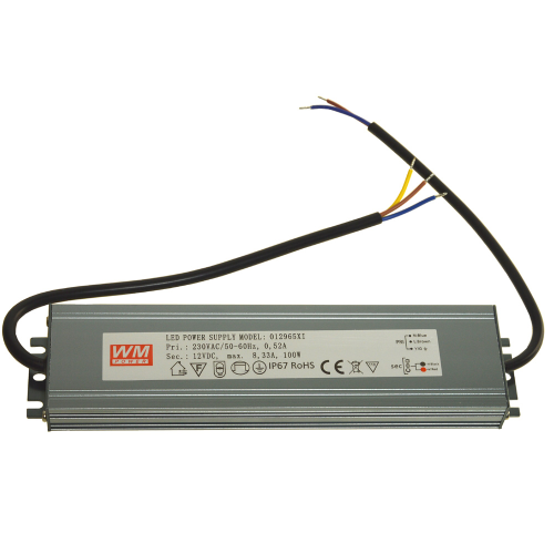 Zasilacz do LED 12V/8,3A, 100W, slim, IP67