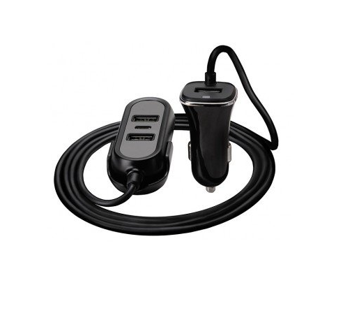 Ładowarka samochodowa 3x USB 7,2A, PD, 18W, TRACER