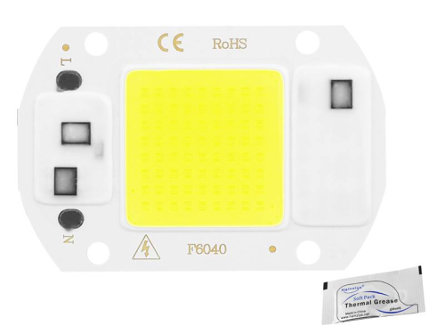 Dioda LED COB 20W/230V zimna biała + pasta Silver