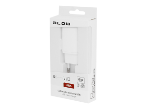 Ładowarka sieciowa USB 2,1A, H21A, biała