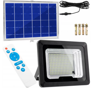 Naświetlacz LED 150W + panel solarny + pilot, IP67