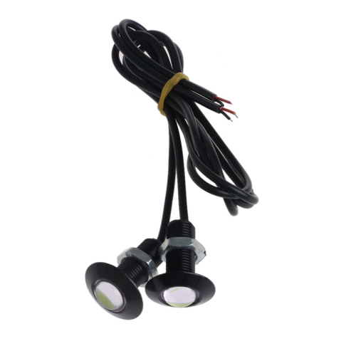 Żarówka LED 12V, 1,5W, 23mm, biała soczewka, czarna obudowa