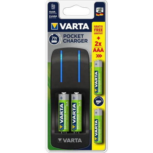Ładowarka VARTA Pocket Charger 4x 2100mAh + 2x 800mAh