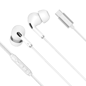 Słuchawki KMPC1-W dokanałowe z mikrofonem na USB-C, Kruger&Matz, białe