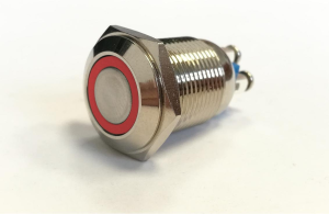 Przełącznik PBW-16APS, 2A/250V, bistabilny, wandaloodporny, z podświetleniem czerwonym/12V