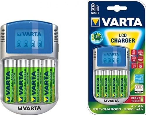 Ładowarka VARTA LCD Charger 57070 + 4 akumulatory 2600 mAh