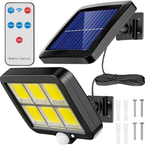 Lampa LED ścienna, solarna, z sensorem, 120 LED COB, IZOXIS