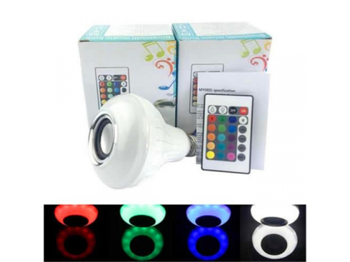 Żarówka LED E27 RGB, głośnik Bluetooth + pilot