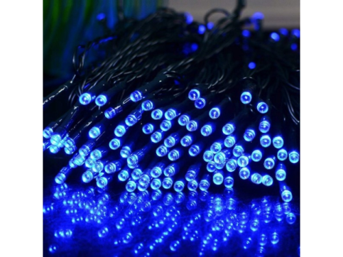 Lampki choinkowe 100 LED niebieskie, programator