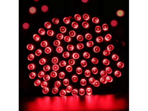 Lampki choinkowe 100 LED czerwone, programator