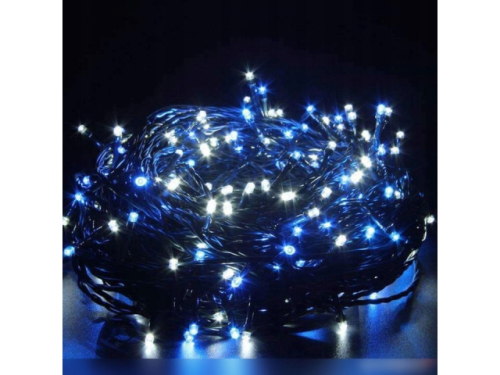 Lampki choinkowe 100 LED niebieskie, zewnętrzne, IP44, Flash