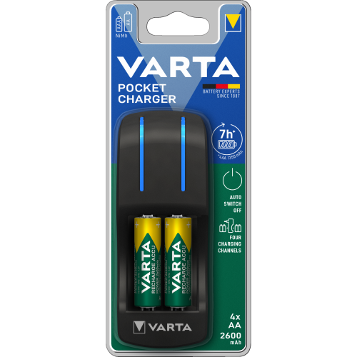 Ładowarka VARTA Pocket Charger + akumulatory 4x 2600mAh