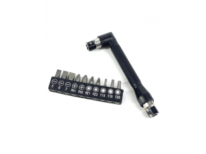 Wkrętak kątowy do bitów + 10 szt. bitów