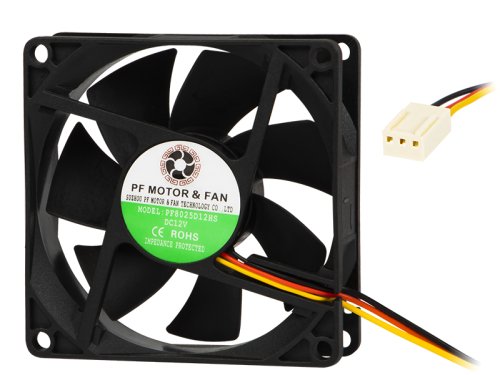Wentylator 80x80x25mm, 12V, łożysko ślizgowe