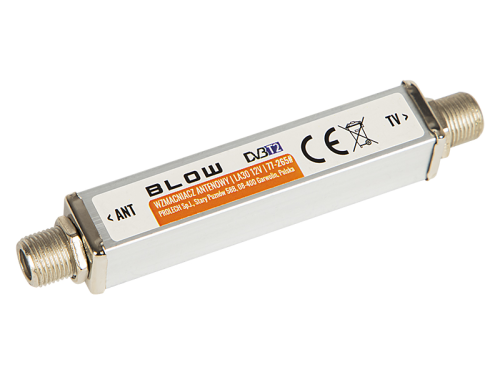 Wzmacniacz antenowy przelotowy LA30V12, 30dB/12V