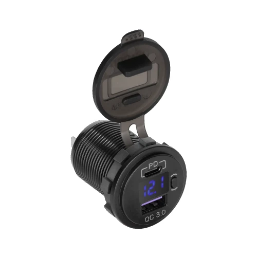 Ładowarka samochodowa 48W do zabudowy 12/24V QC PD