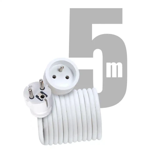 Przedłużacz sieciowy 1 gniazdowy 5m uziemienie