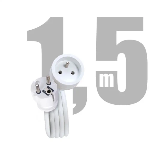 Przedłużacz sieciowy 1 gniazdowy 1,5m uziemienie