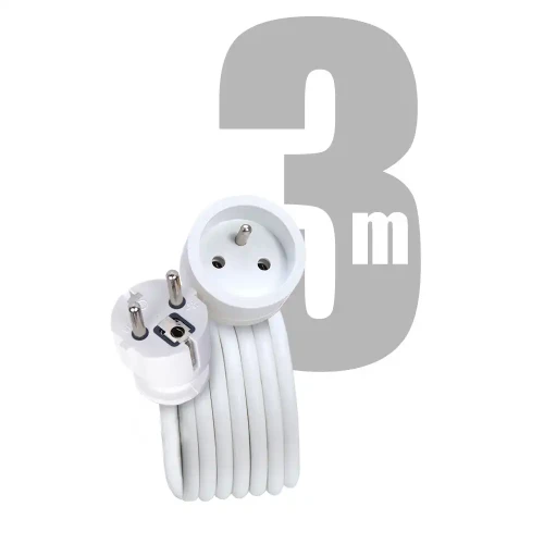 Przedłużacz sieciowy 1 gniazdowy 3m uziemienie