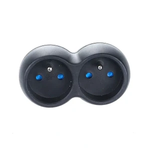 Rozgałęźnik sieciowy VA-02 czarny 2 gniazda