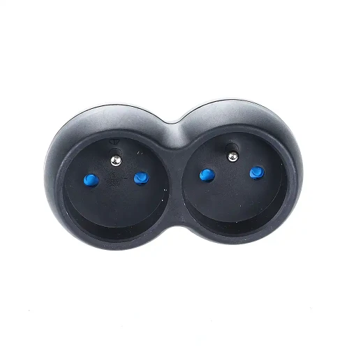 Rozgałęźnik sieciowy VA-02 czarny 2 gniazda