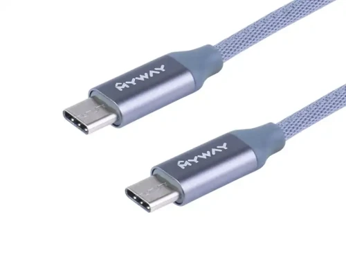 Kabel USB wtyk typ C - wtyk typ C 1,2m 2,4A mikrofibra