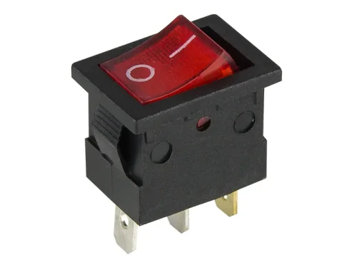 Przełącznik MK-1012C czerwony podświetlany 12V