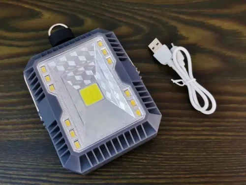 Lampa kempingowa LED solarna światło ciepłe i zimne