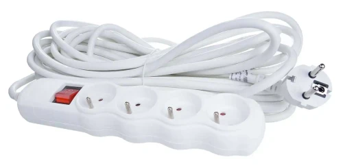 Przedłużacz sieciowy 4 gniazda, 10m, z wyłącznikiem, kabel 3x1,5