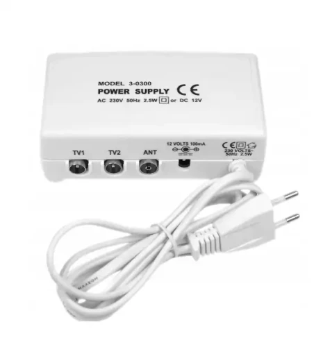 Zasilacz antenowy z rozgałęźnikiem na 2 odbiorniki