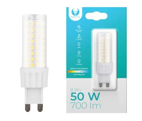 Żarówka LED G9, 8W, 6000K, 230V